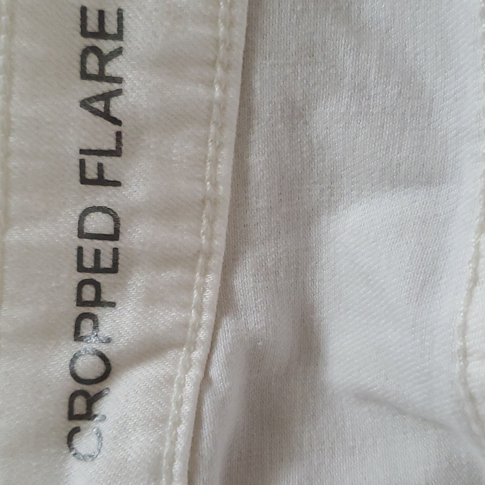 Apt. 9 Cropped Flare Women's White Jean Pants - Size 24W - Picture 9 of 10
